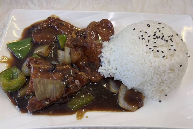 Pork Ribs in Black Bean Sauce on Rice 豉汁肉排饭